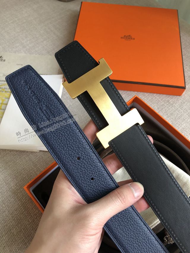 Hermes皮帶 官網同步 38MM 荔枝紋牛皮 愛馬仕男士腰帶  xfp2080